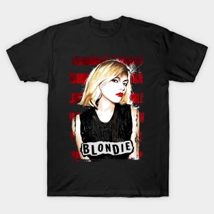 Debbie Harry Blondie Retro Pop Art Red Stripes T-Shirt